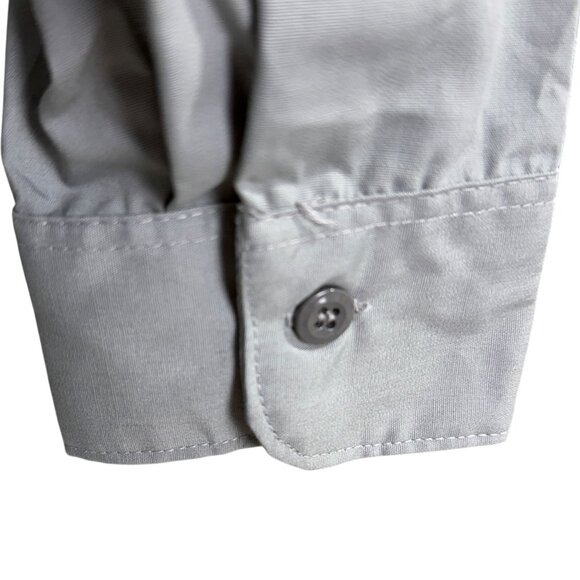 Vintage 60s Sears Permanent Press Gray Work Shirt M Long Sleeves Button-Down - Picture 8 of 9